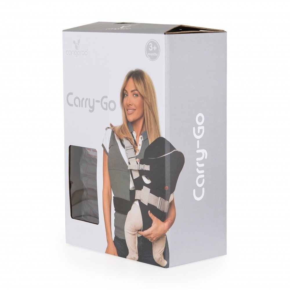 CANGAROO Marsupiu pentru bebelusi Carry Go 2 Beige cu protectie cap4 pozitii de purtarede la 3.6kg pana la 13kgcenturi de prindere reglabile