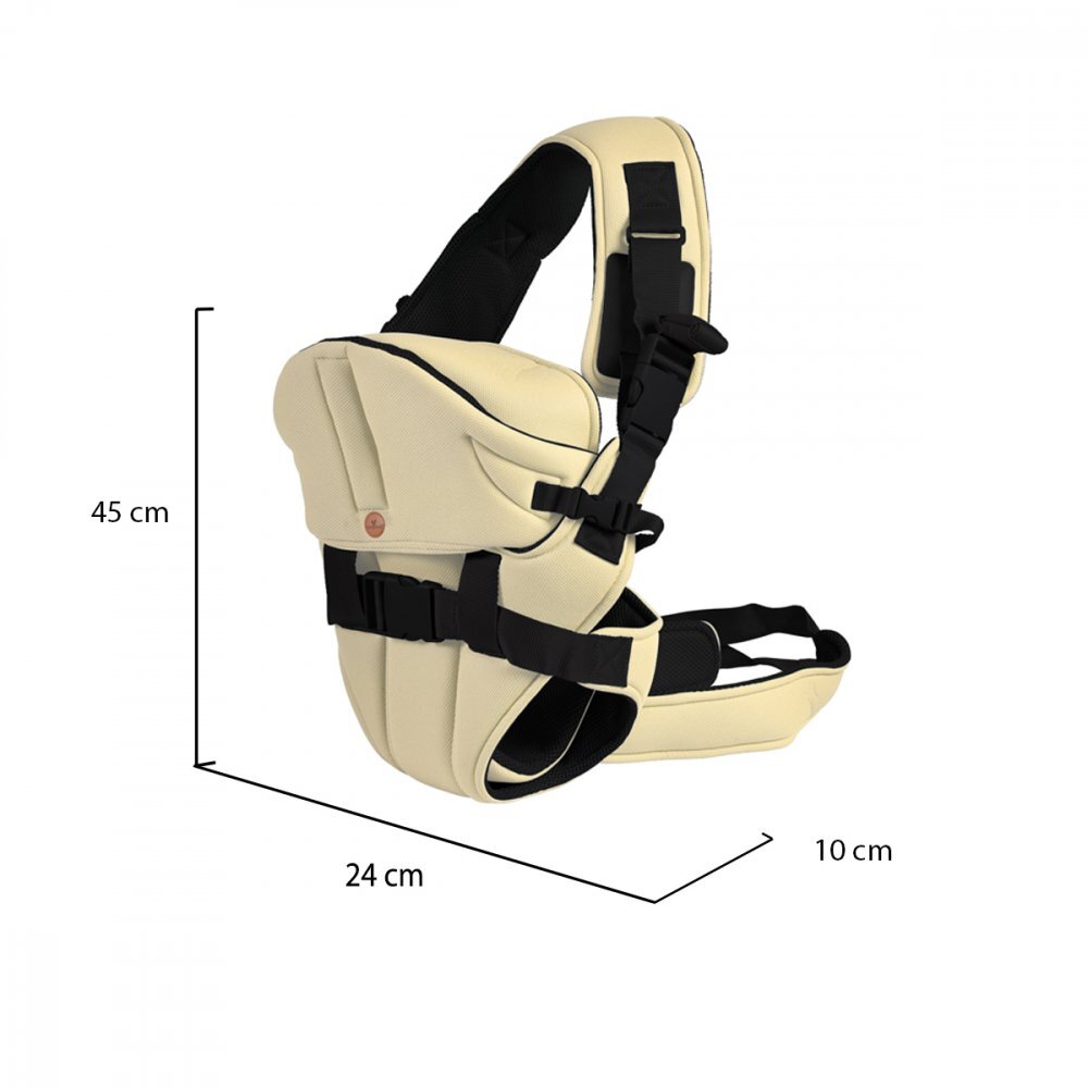CANGAROO Marsupiu pentru bebelusi Carry Go 2 Beige cu protectie cap4 pozitii de purtarede la 3.6kg pana la 13kgcenturi de prindere reglabile