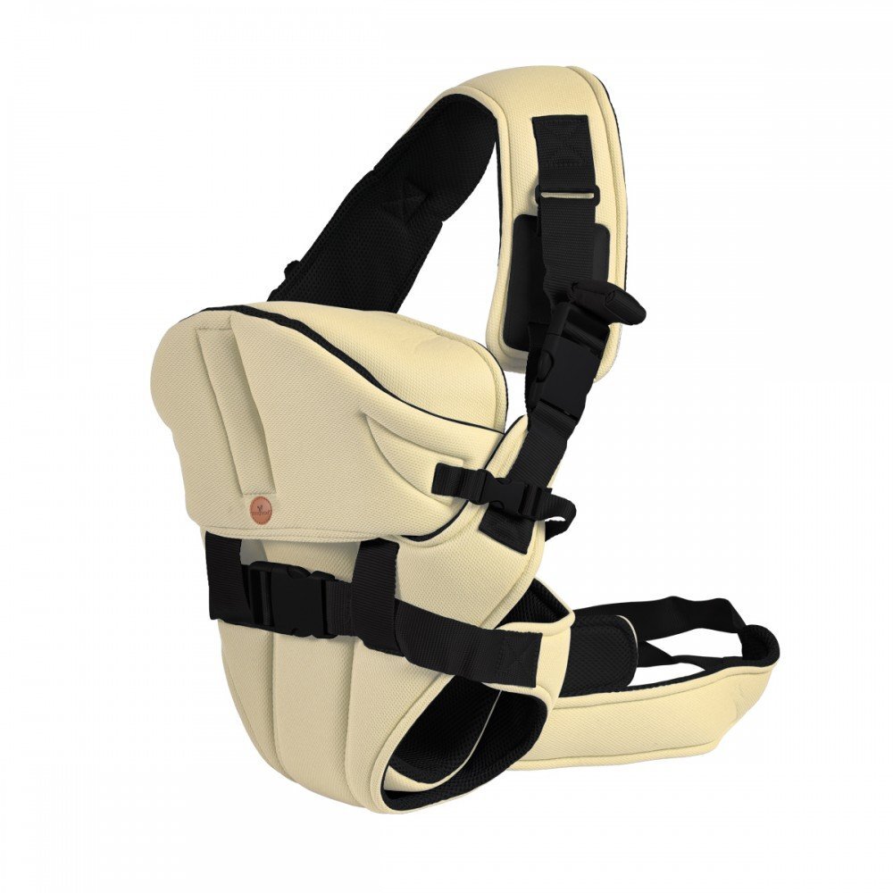 CANGAROO Marsupiu pentru bebelusi Carry Go 2 Beige cu protectie cap4 pozitii de purtarede la 3.6kg pana la 13kgcenturi de prindere reglabile