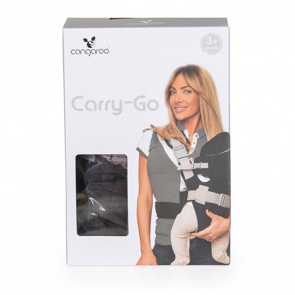 CANGAROO Marsupiu pentru bebelusi Carry Go 2 Dark Grey cu protectie cap4 pozitii de purtarede la 3.6kg pana la 13kgcenturi de prindere reglabile