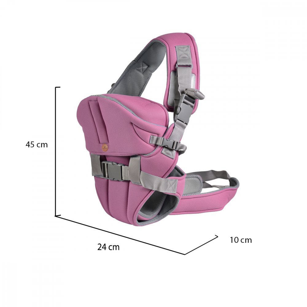 CANGAROO Marsupiu pentru bebelusi Carry Go 2 New Pink cu protectie cap4 pozitii de purtarede la 3.6kg pana la 13kgcenturi de prindere reglabile
