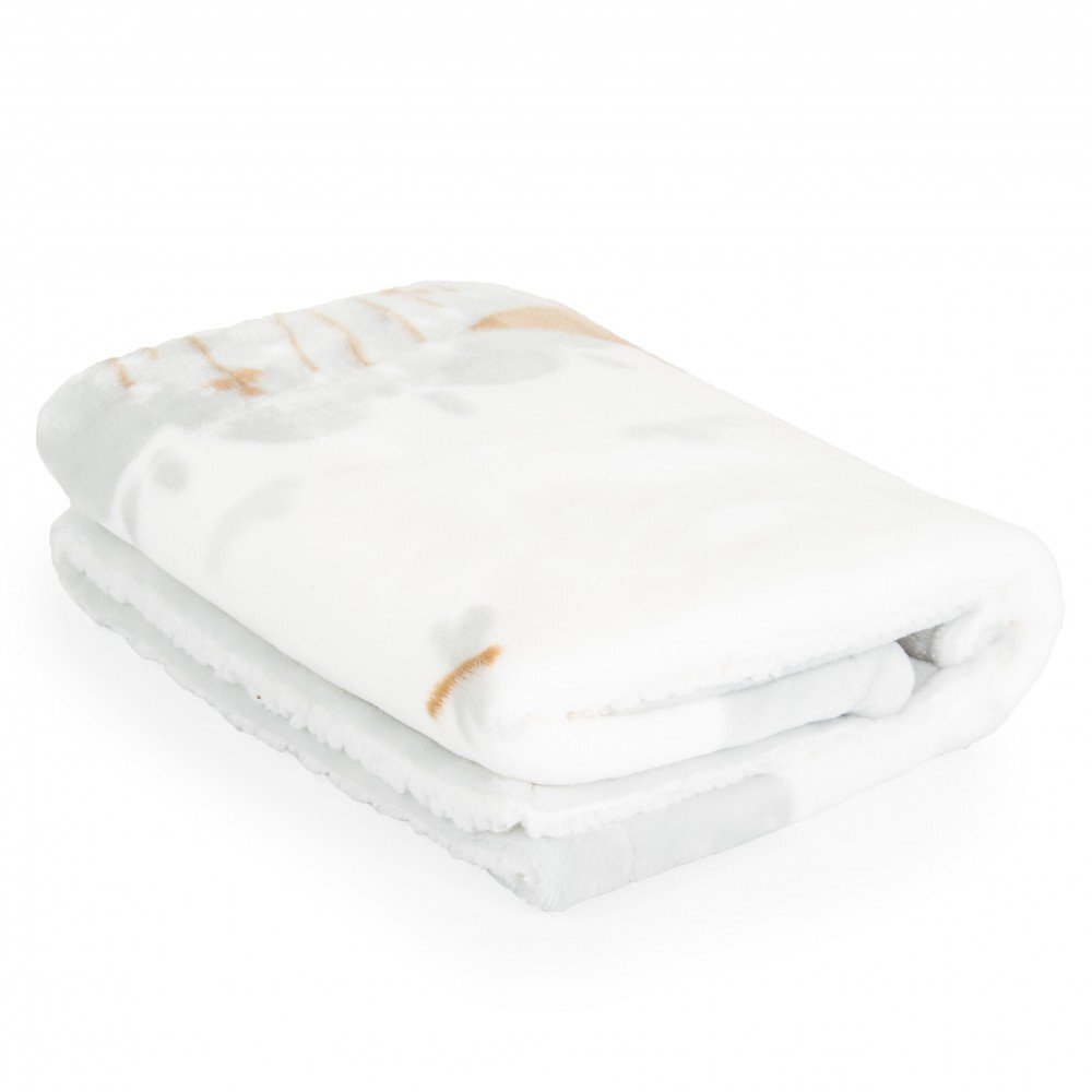 CANGAROO Patura pentru bebelusi cu sherpa 80x110 cm Little friends grey