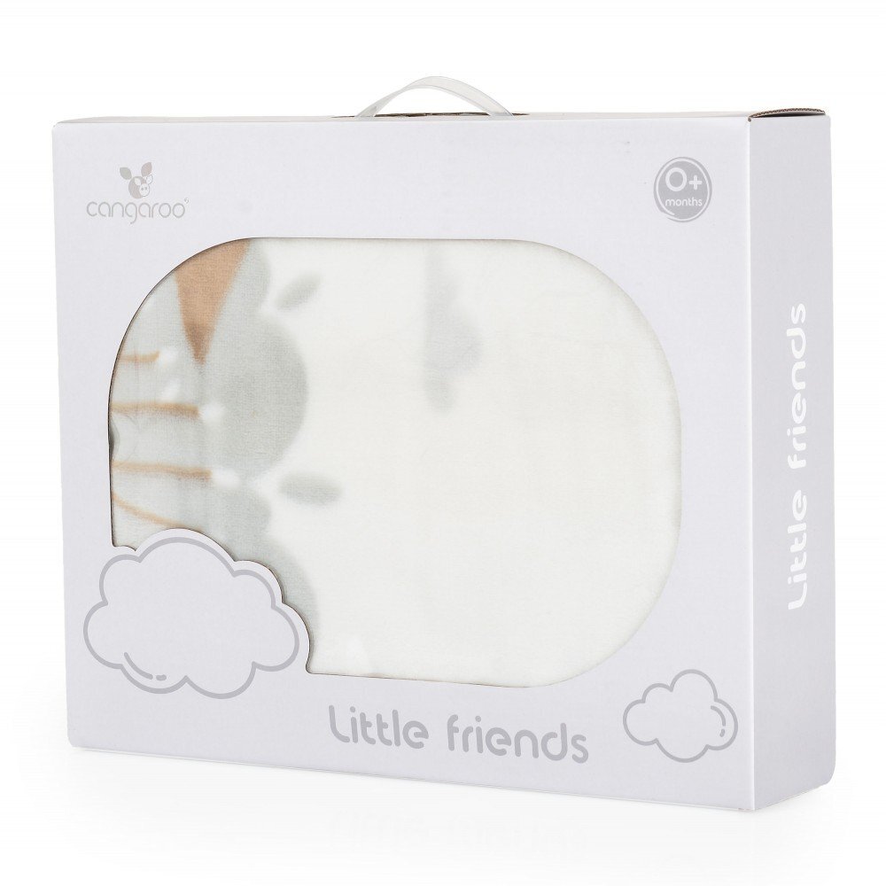 CANGAROO Patura pentru bebelusi cu sherpa 80x110 cm Little friends grey