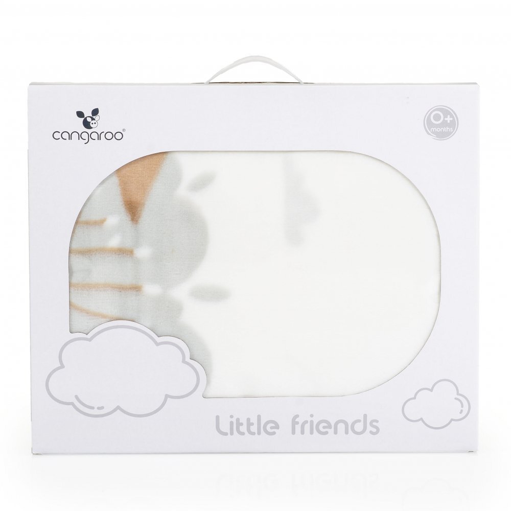 CANGAROO Patura pentru bebelusi cu sherpa 80x110 cm Little friends grey