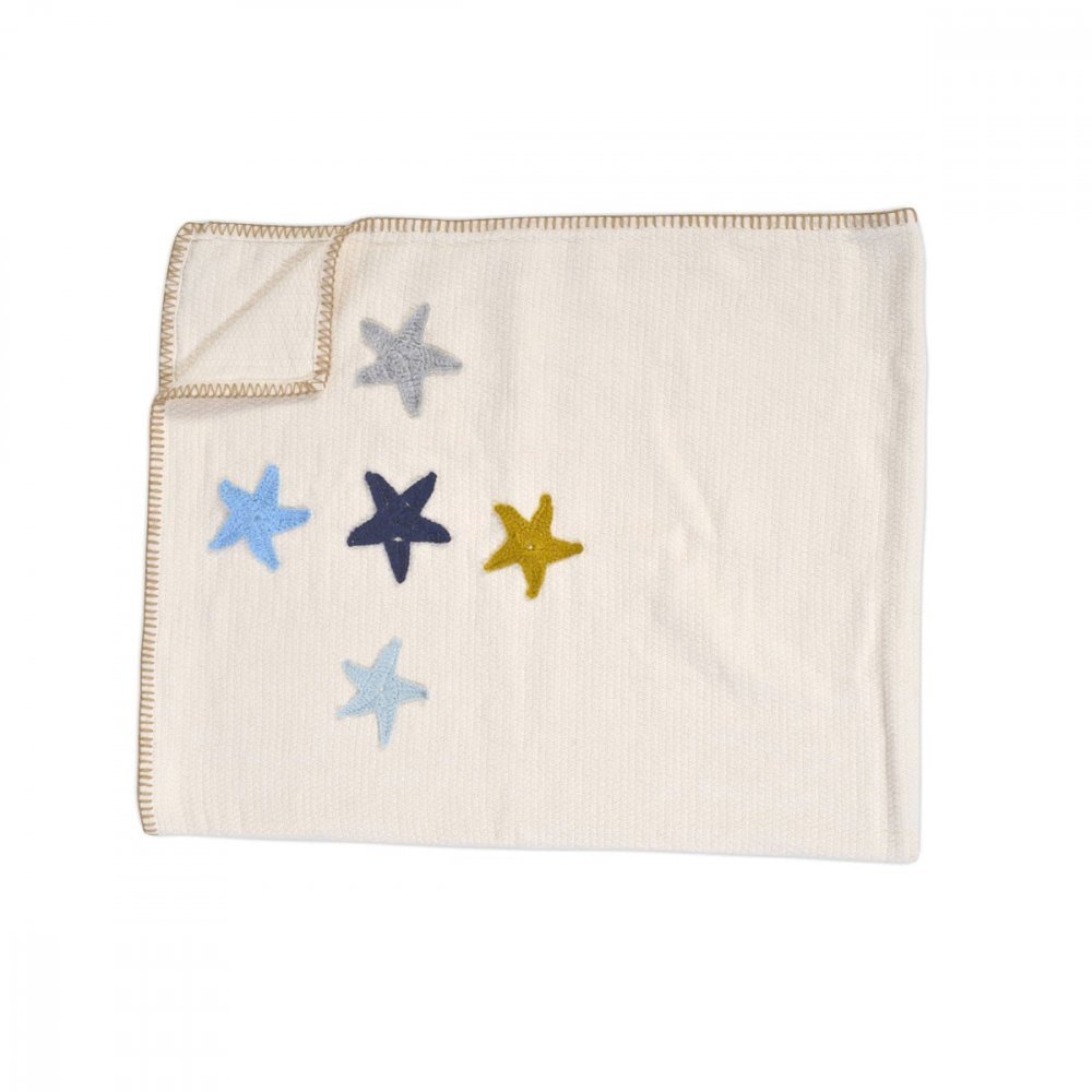 CANGAROO Paturica bebelusi din bumbac organic 5 Stars 100x90 cm Ecru