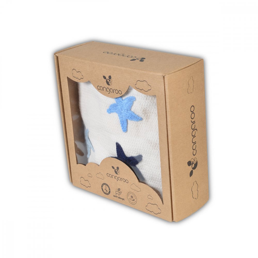 CANGAROO Paturica bebelusi din bumbac organic 5 Stars 100x90 cm Ecru