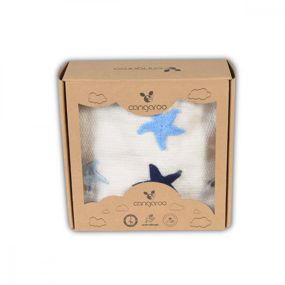 CANGAROO Paturica bebelusi din bumbac organic 5 Stars 100x90 cm Ecru