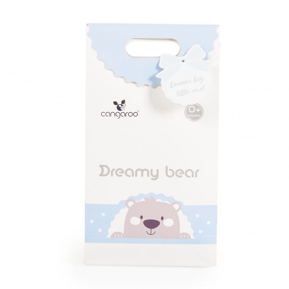 CANGAROO Paturica moale pentru bebelusi 75x100 cm Dreamy bear Albastru