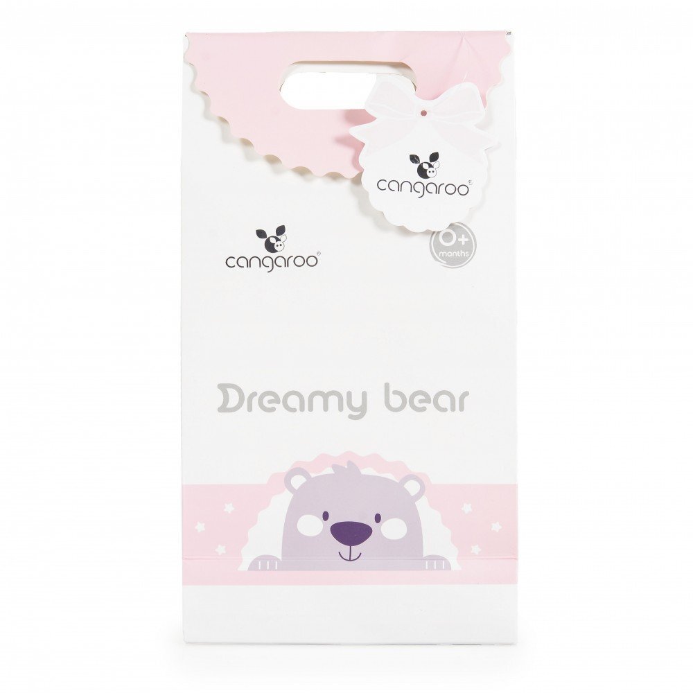 CANGAROO Paturica moale pentru bebelusi 75x100 cm Dreamy bear Roz