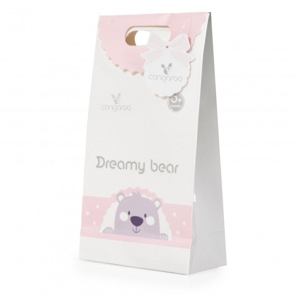 CANGAROO Paturica moale pentru bebelusi 75x100 cm Dreamy bear Roz