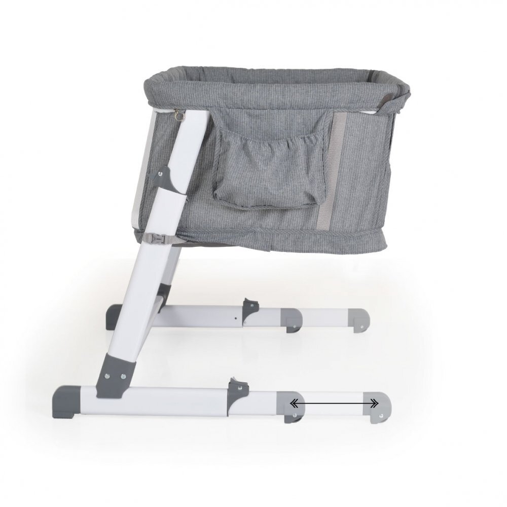 CANGAROO Patut co-sleeper 2in1 Day and Night Grey reglabil pe inaltime usita cu fermoar pozitie anti-reflux saltea inclusa