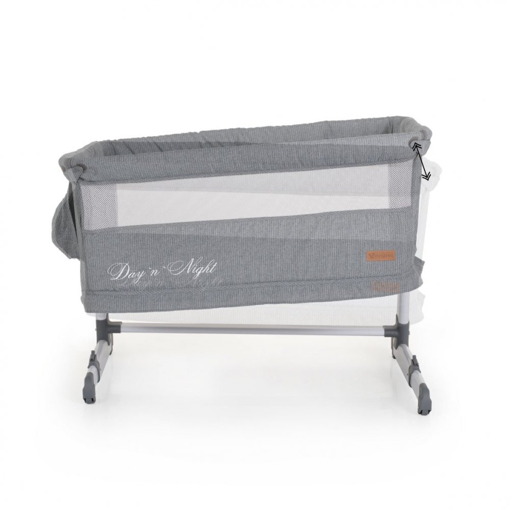 CANGAROO Patut co-sleeper 2in1 Day and Night Grey reglabil pe inaltime usita cu fermoar pozitie anti-reflux saltea inclusa