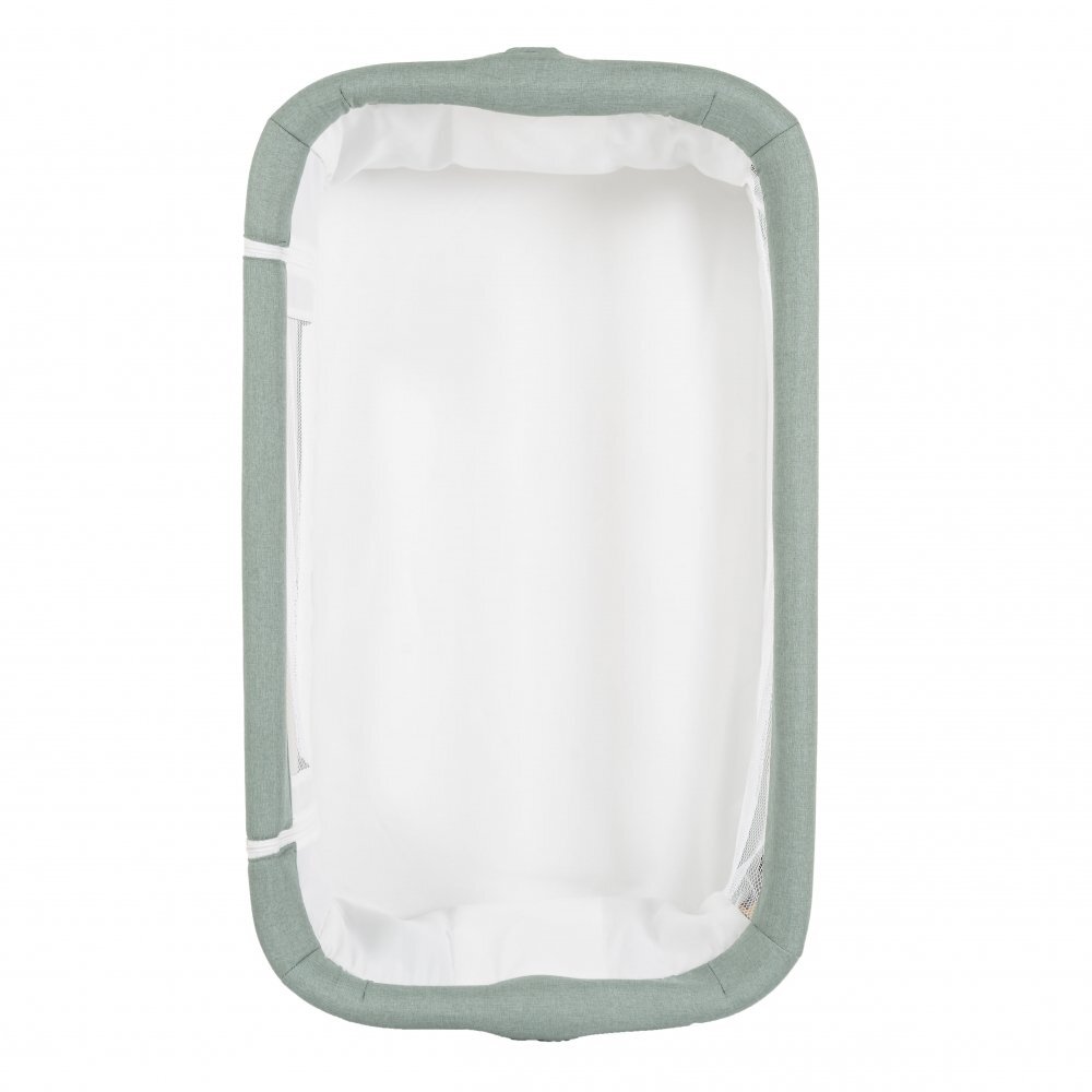 CANGAROO Patut Co-Sleeper Adoro Green 90x53 cm cu laterala culisanta Saltea si Plasa de insecte incluse Spatiu depozitare 7 nivele de reglare a inaltimii Roti cu frana