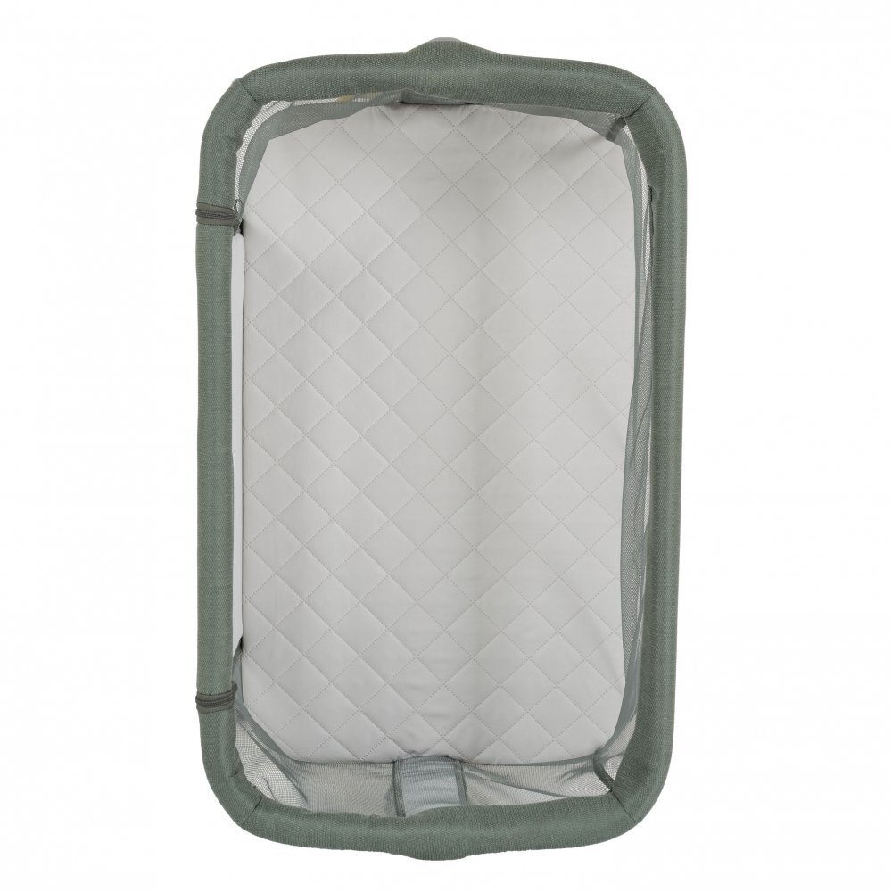 CANGAROO Patut Co-Sleeper Aura Green 88x56 cm cu laterala culisanta saltea cu baza ferma si husa detasabila functie anti reflux 7 nivele de reglare a inaltimii 4 roti cu franarecomandat de la nastere pana la 9 kg