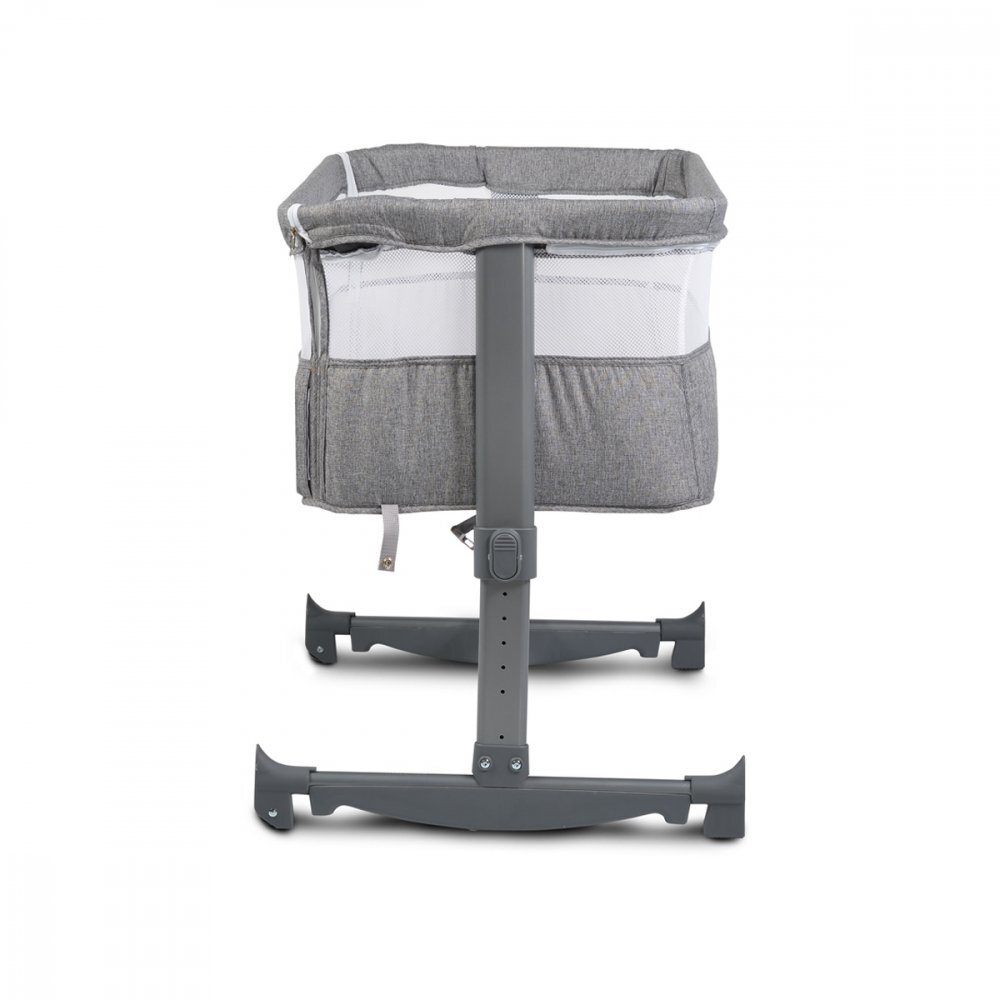 CANGAROO Patut Co-Sleeper pentru bebelusi Always Together Grey cu laterala culisanta5 pozitii de reglare inaltimepozitie antirefluxpicioare antiderapantefunctie atasare la patul parinteluisistem leganarehusa detasabila