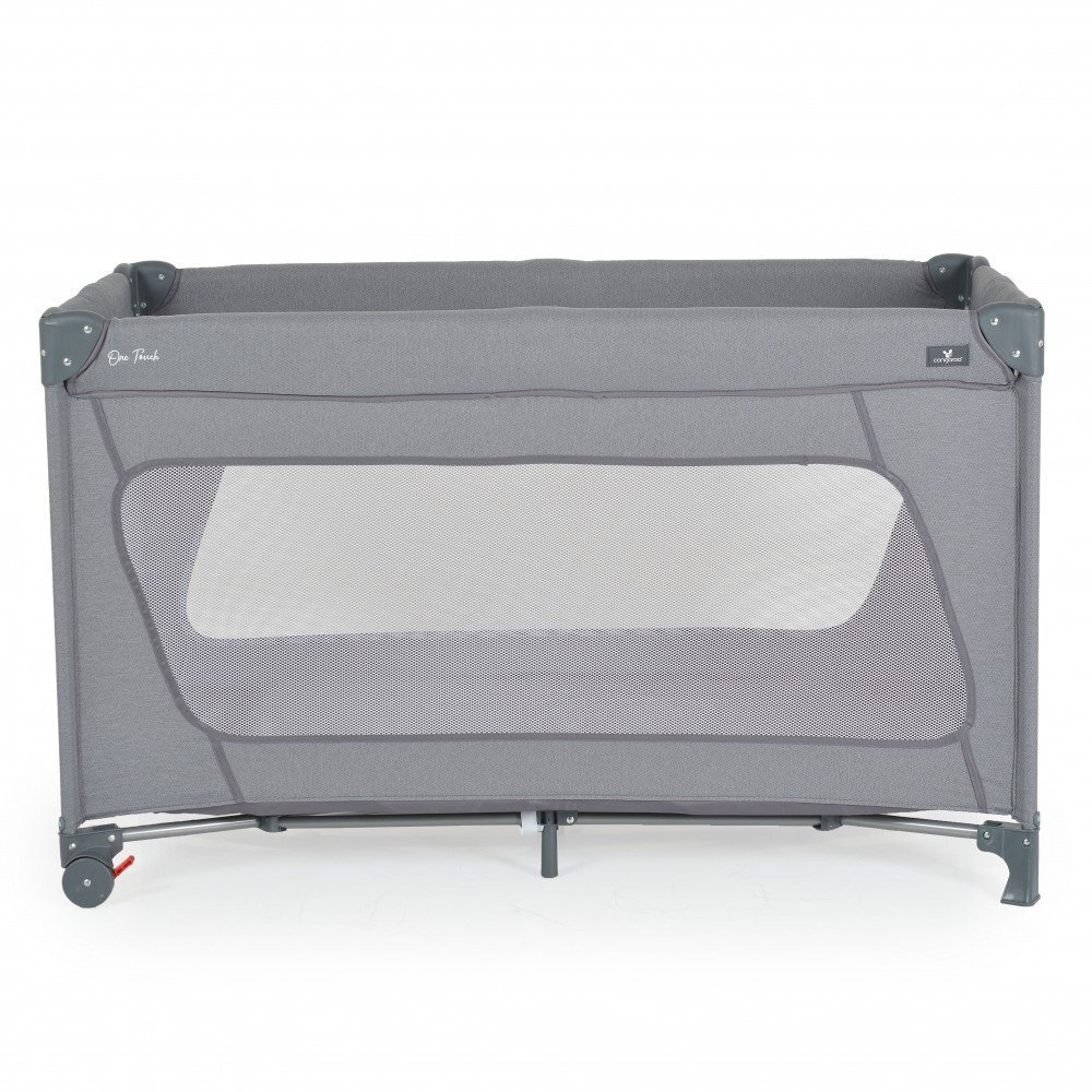 CANGAROO Patut pliabil compact cu un nivel One Touch Gri Inchisroti cu blocarepliere usoara si rapidaintrare cu fermoarsaltea pliabila inclusa