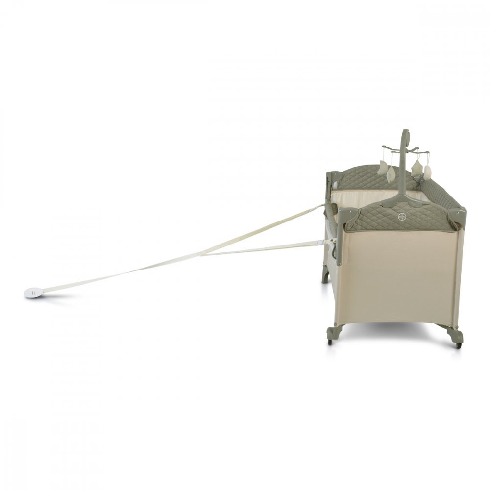 CANGAROO Patut pliabil de calatorie 3in1 Indiana Grey cu 2 nivele laterala culisanta organizator haine cu 4 compartimente segmente plasa de ventilatie geanta accesorii saltea si carusel