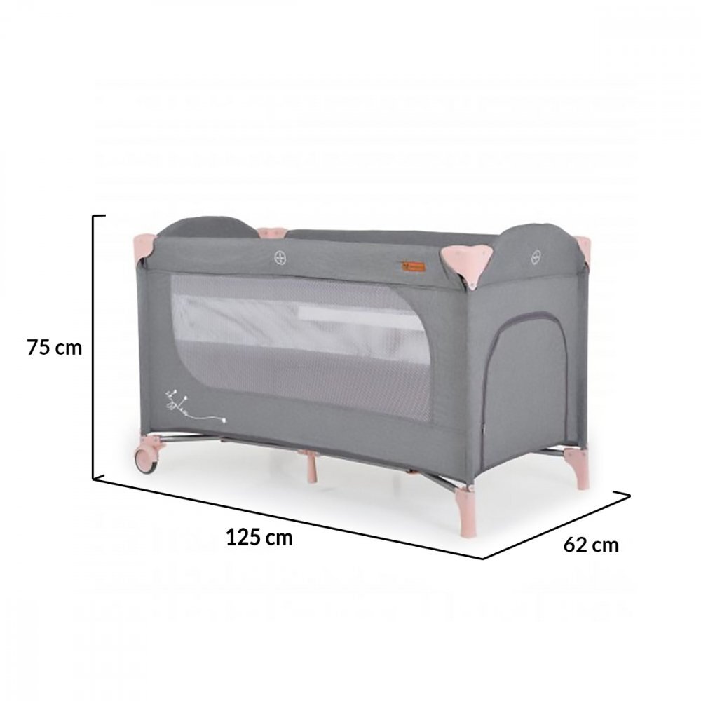 CANGAROO Patut pliabil multifunctional 2in1 SkyGlow Pink cu 2 niveleroti cu blocareUsa de acces cu fermoarlaterala cu plasa de ventilatiepliabil compact2 inele de sustinere si saltea pliabila incluse