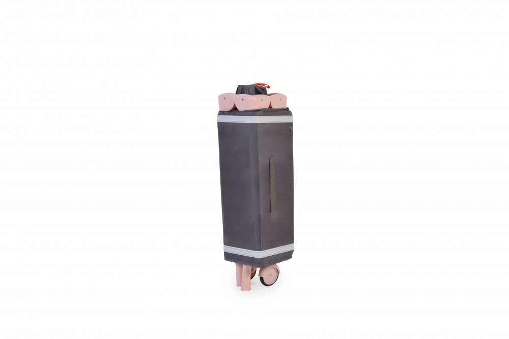 CANGAROO Patut pliabil multifunctional 2in1 SkyGlow Pink cu 2 niveleroti cu blocareUsa de acces cu fermoarlaterala cu plasa de ventilatiepliabil compact2 inele de sustinere si saltea pliabila incluse