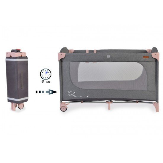 CANGAROO Patut SkyGlow Pink pliabil cu un nivel usita cu fermoar geanta transport roti cu sistem de blocare