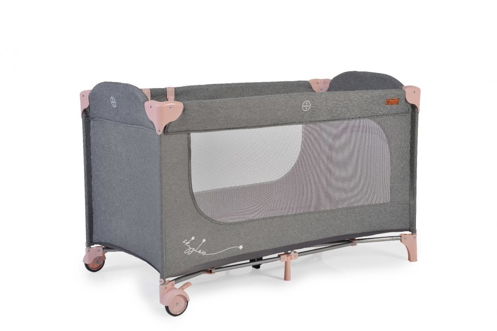 CANGAROO Patut SkyGlow Pink pliabil cu un nivel usita cu fermoar geanta transport roti cu sistem de blocare