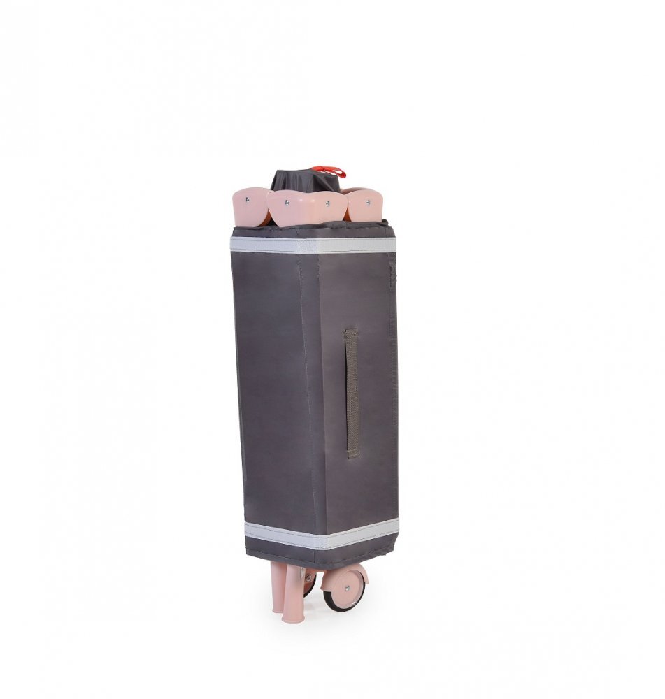 CANGAROO Patut SkyGlow Pink pliabil cu un nivel usita cu fermoar geanta transport roti cu sistem de blocare