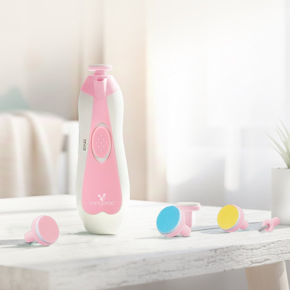 CANGAROO Pila electrica cu lumina pentru copiiadulti Nailina Roz 4 moduri de functionare 6 accesorii cutie depozitare
