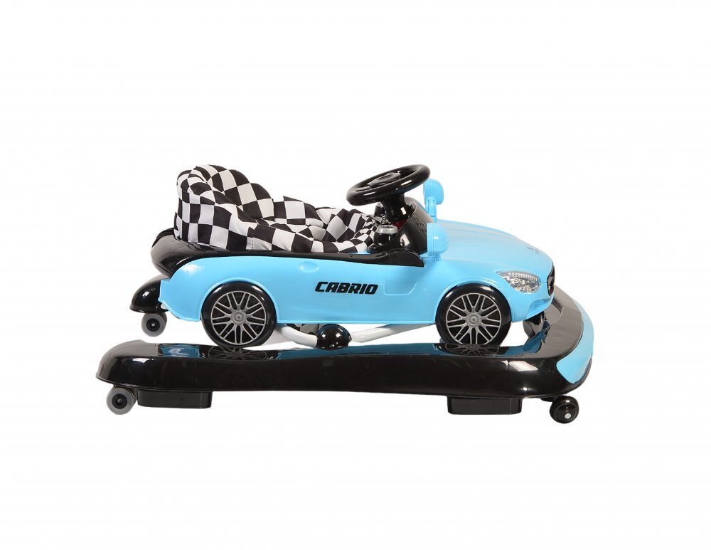 CANGAROO Premergator 2in1 Cabrio Blue transformabil in antepremergator Inaltime reglabila Functie antepremergator Panoul muzical detasabil Roti fata pivotante Potrivit de la 6 luni+ pana la 12 kg