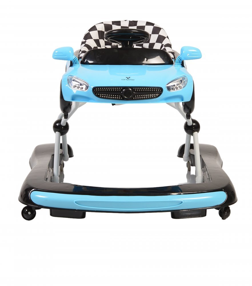 CANGAROO Premergator 2in1 Cabrio Blue transformabil in antepremergator Inaltime reglabila Functie antepremergator Panoul muzical detasabil Roti fata pivotante Potrivit de la 6 luni+ pana la 12 kg