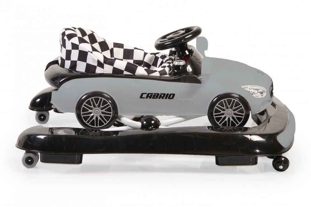 CANGAROO Premergator 2in1 Cabrio Grey transformabil in antepremergator Inaltime reglabila Functie antepremergator Panoul muzical detasabil Roti fata pivotante Potrivit de la 6 luni+ pana la 12 kg