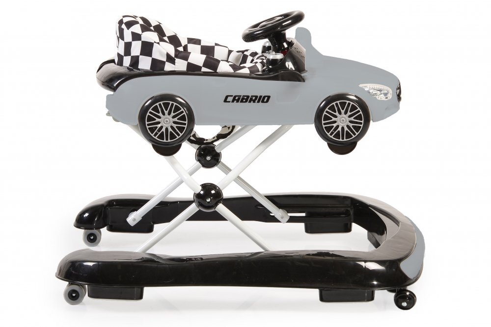 CANGAROO Premergator 2in1 Cabrio Grey transformabil in antepremergator Inaltime reglabila Functie antepremergator Panoul muzical detasabil Roti fata pivotante Potrivit de la 6 luni+ pana la 12 kg