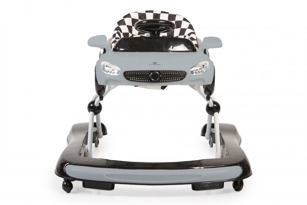 CANGAROO Premergator 2in1 Cabrio Grey transformabil in antepremergator Inaltime reglabila Functie antepremergator Panoul muzical detasabil Roti fata pivotante Potrivit de la 6 luni+ pana la 12 kg