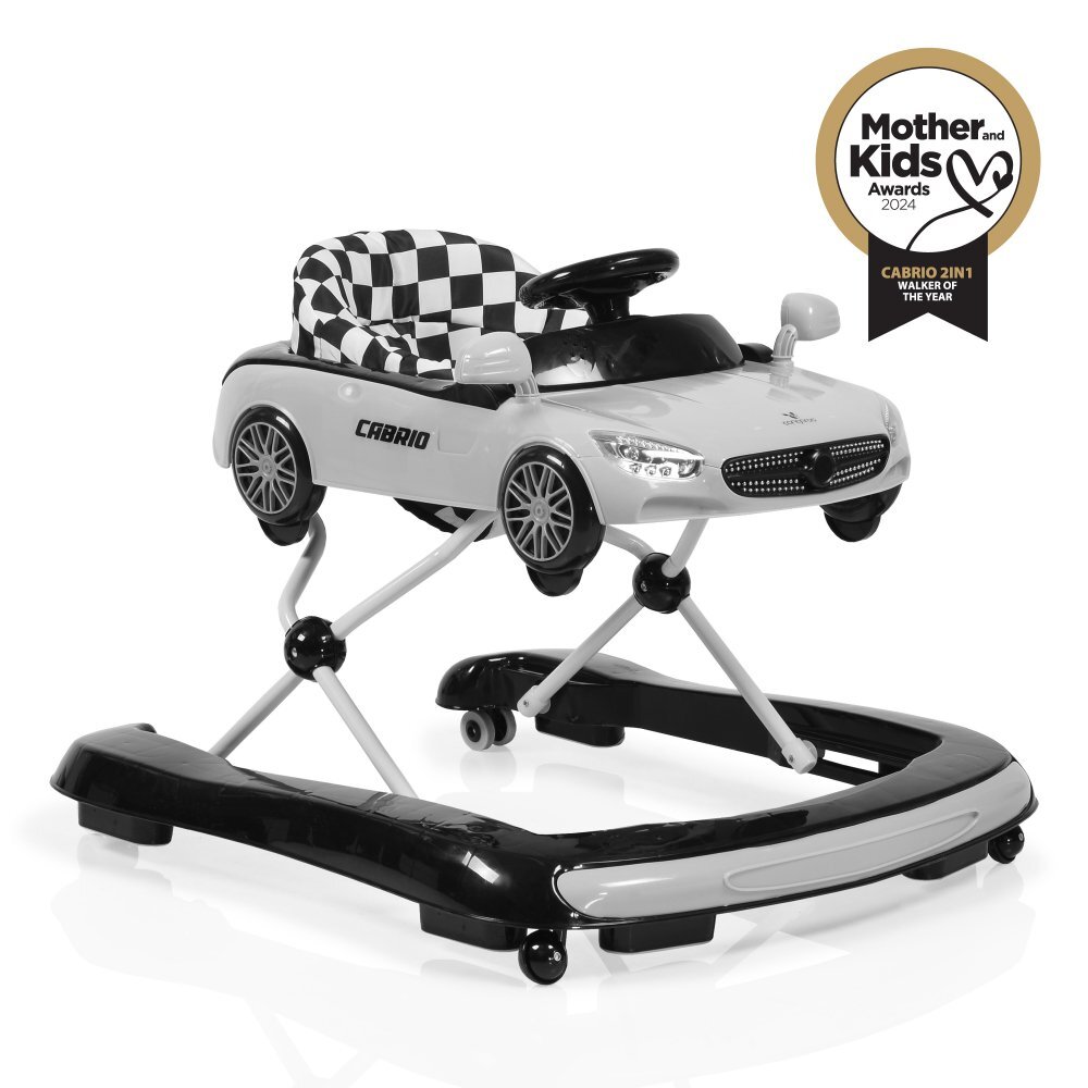 CANGAROO Premergator 2in1 Cabrio Grey transformabil in antepremergator Inaltime reglabila Functie antepremergator Panoul muzical detasabil Roti fata pivotante Potrivit de la 6 luni+ pana la 12 kg