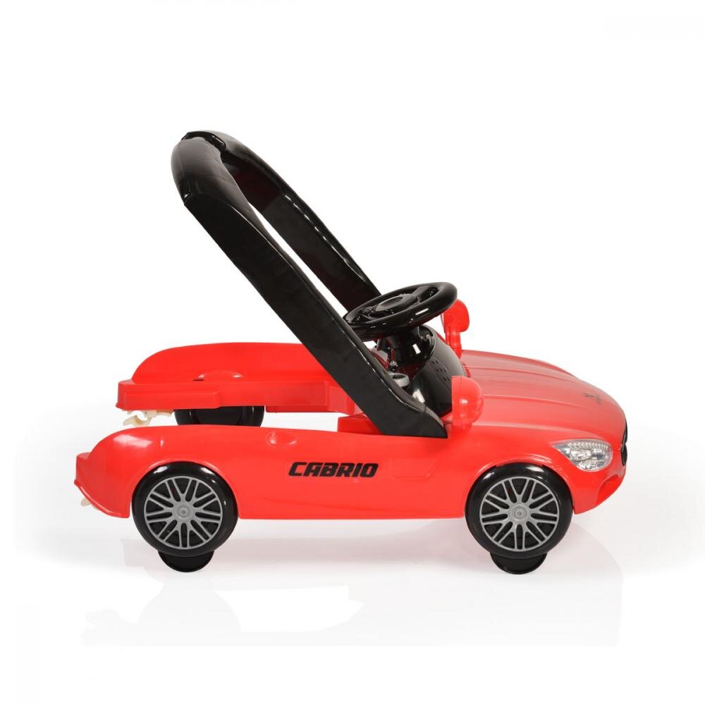 CANGAROO Premergator 2in1 Cabrio Red transformabil in antepremergator Inaltime reglabila Functie antepremergator Panoul muzical detasabil Roti fata pivotante Potrivit de la 6 luni+ pana la 12 kg