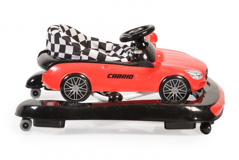 CANGAROO Premergator 2in1 Cabrio Red transformabil in antepremergator Inaltime reglabila Functie antepremergator Panoul muzical detasabil Roti fata pivotante Potrivit de la 6 luni+ pana la 12 kg