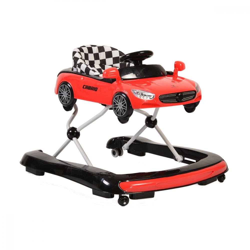CANGAROO Premergator 2in1 Cabrio Red transformabil in antepremergator Inaltime reglabila Functie antepremergator Panoul muzical detasabil Roti fata pivotante Potrivit de la 6 luni+ pana la 12 kg