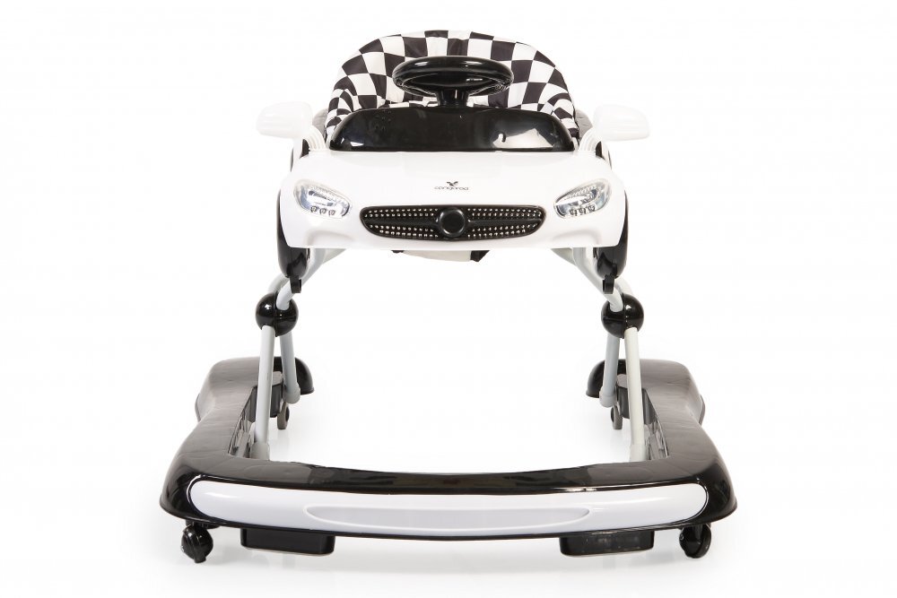 CANGAROO Premergator 2in1 Cabrio White transformabil in antepremergator Inaltime reglabila Functie antepremergator Panoul muzical detasabil Roti fata pivotante Potrivit de la 6 luni+ pana la 12 kg