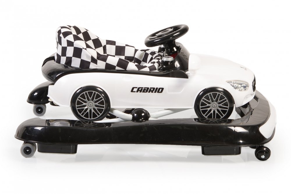 CANGAROO Premergator 2in1 Cabrio White transformabil in antepremergator Inaltime reglabila Functie antepremergator Panoul muzical detasabil Roti fata pivotante Potrivit de la 6 luni+ pana la 12 kg