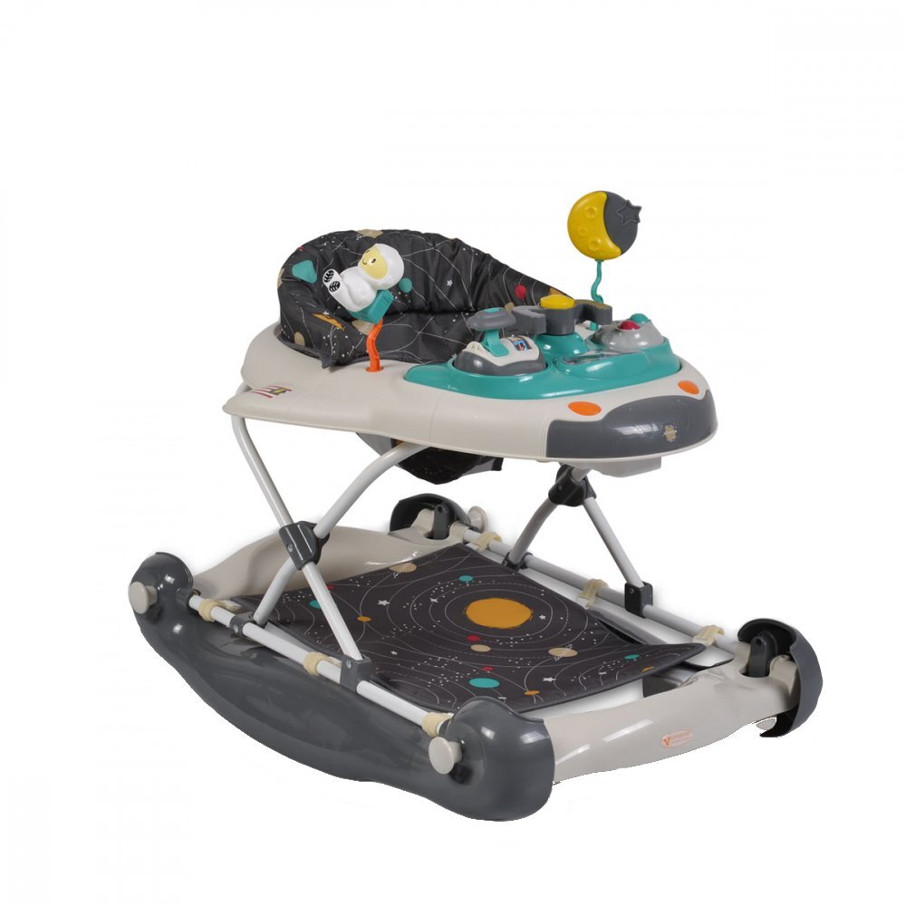 CANGAROO Premergator 3in1 pentru copii Cosmos cu inaltime reglabilasistem anti-rasturnarefunctie balansoarroti fata pivotante12 melodiiluminipanou interactiv detasabil