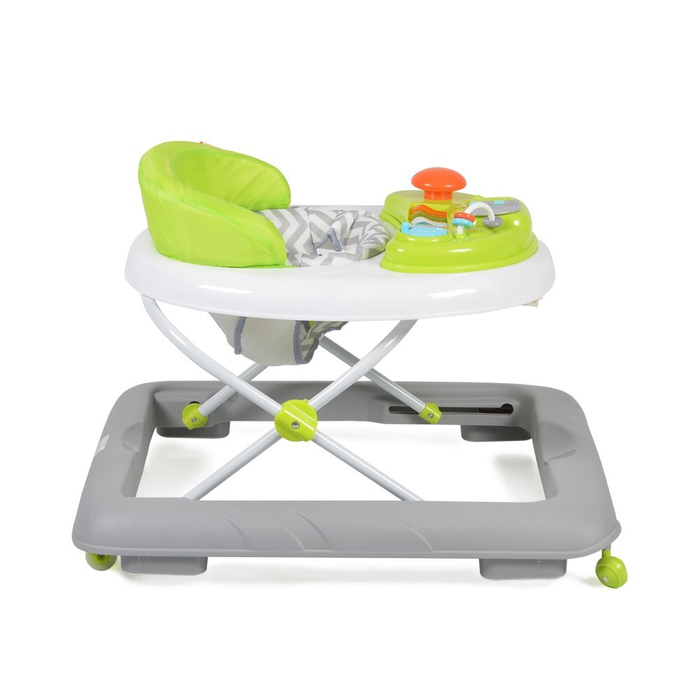 CANGAROO Premergator pentru copii Cody Green pliabilinaltime reglabila 3 pozitiiscaun cu spatar inalt si moaleroti pivotante6 dopuri din silicon anti-alunecarepanou muzical cu 12 melodii