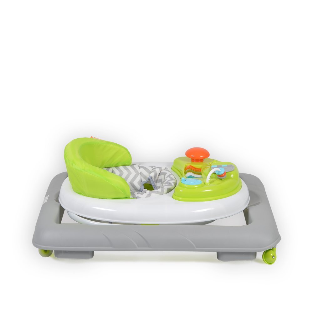 CANGAROO Premergator pentru copii Cody Green pliabilinaltime reglabila 3 pozitiiscaun cu spatar inalt si moaleroti pivotante6 dopuri din silicon anti-alunecarepanou muzical cu 12 melodii