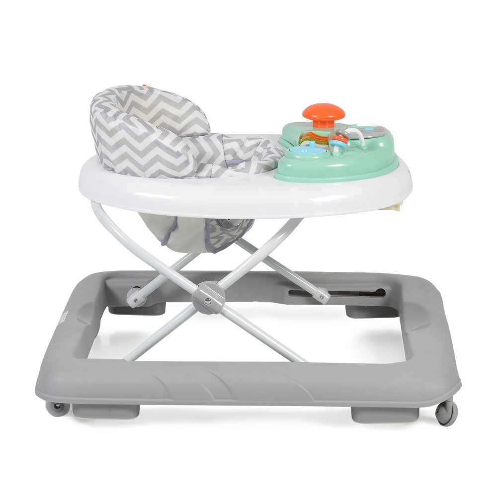 CANGAROO Premergator pentru copii Cody Grey pliabilinaltime reglabila 3 pozitiiscaun cu spatar inalt si moaleroti pivotante6 dopuri din silicon anti-alunecarepanou muzical cu 12 melodii