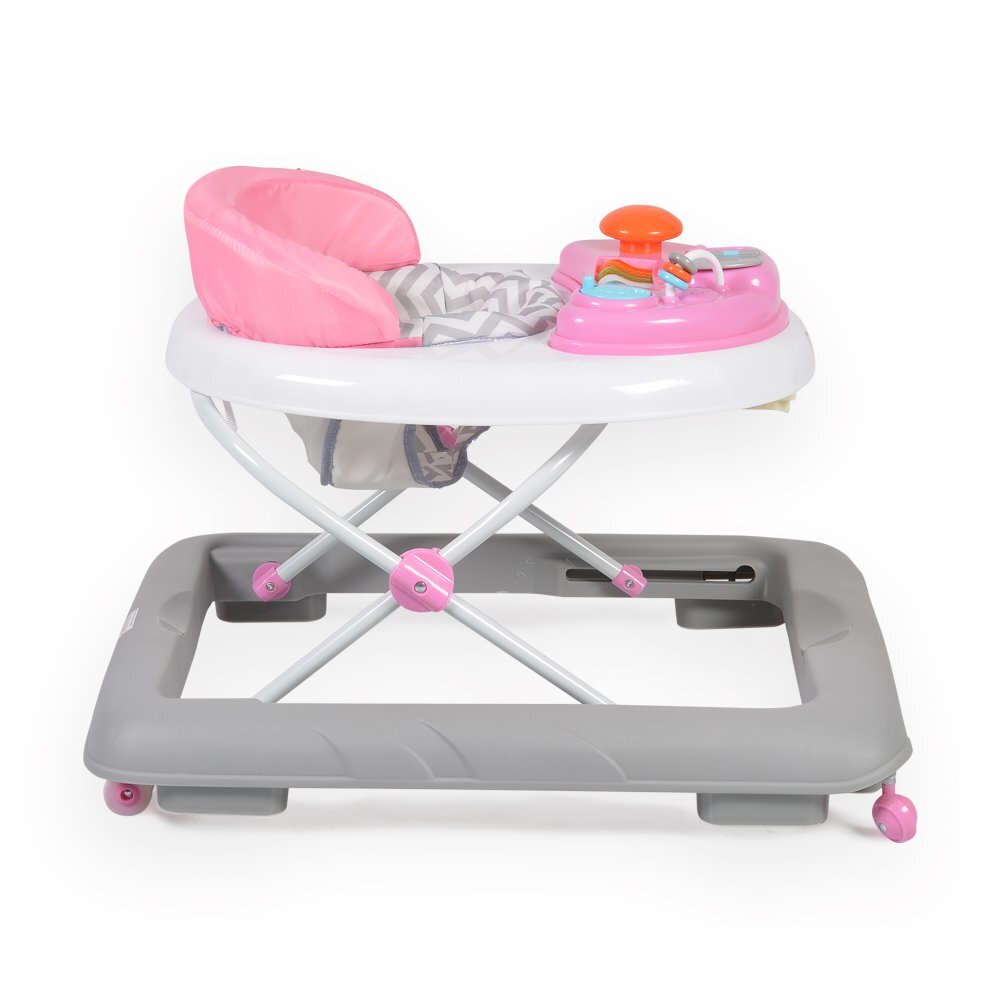 CANGAROO Premergator pentru copii Cody Pink pliabilinaltime reglabila 3 pozitiiscaun cu spatar inalt si moaleroti pivotante6 dopuri din silicon anti-alunecarepanou muzical cu 12 melodii