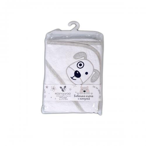 CANGAROO Prosop de baie cu capison din bumbac 90x70 cm Baloo Grey