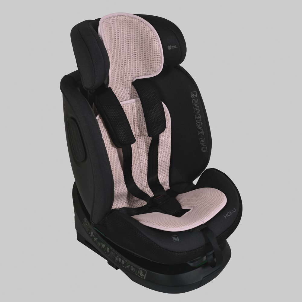 CANGAROO Protectie antitranspiratie AirLuxe Pink pentru scaun auto copii grupa 70-150 cm material 3D special reduce transpiratia model cu dimensiune reglabila