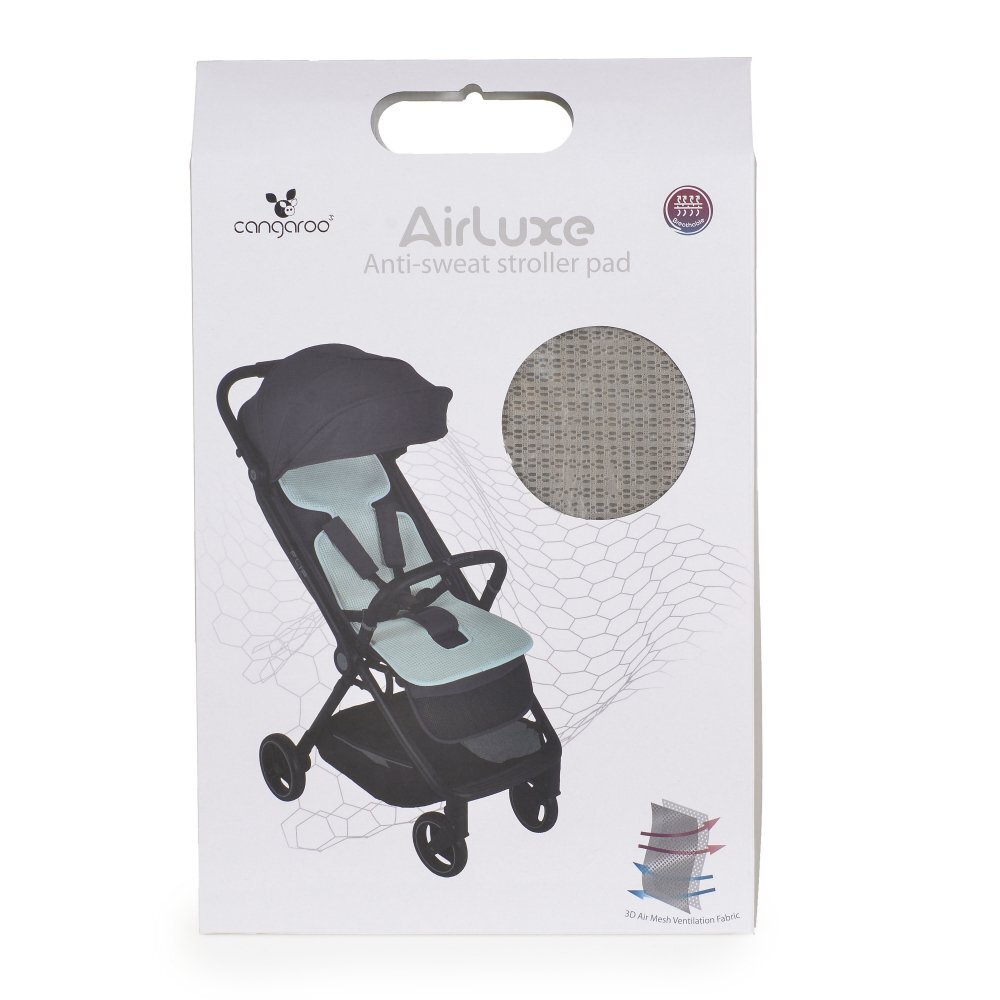 CANGAROO Protectie antitranspiratie AirLuxe Universal Grey pentru carucior material 3D special reduce transpiratia potrivire universala