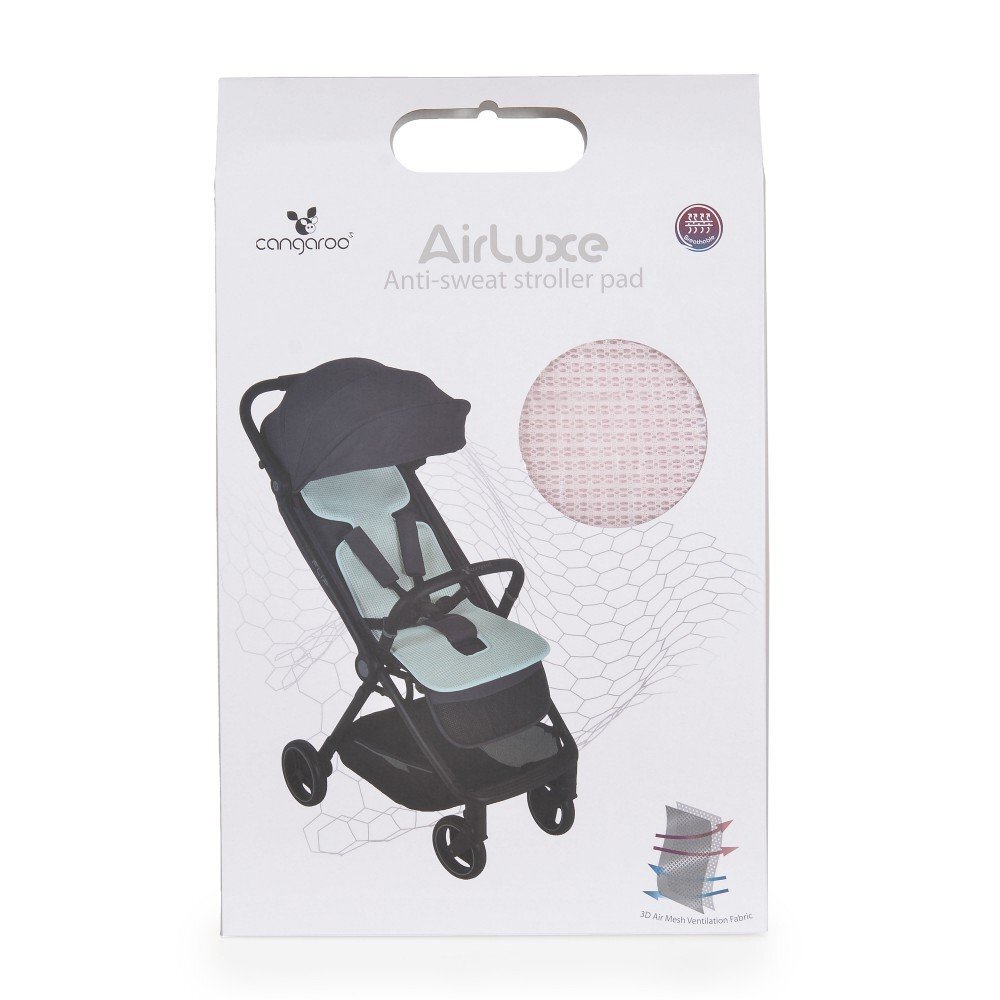 CANGAROO Protectie antitranspiratie AirLuxe Universal Pink pentru carucior material 3D special reduce transpiratia potrivire universala