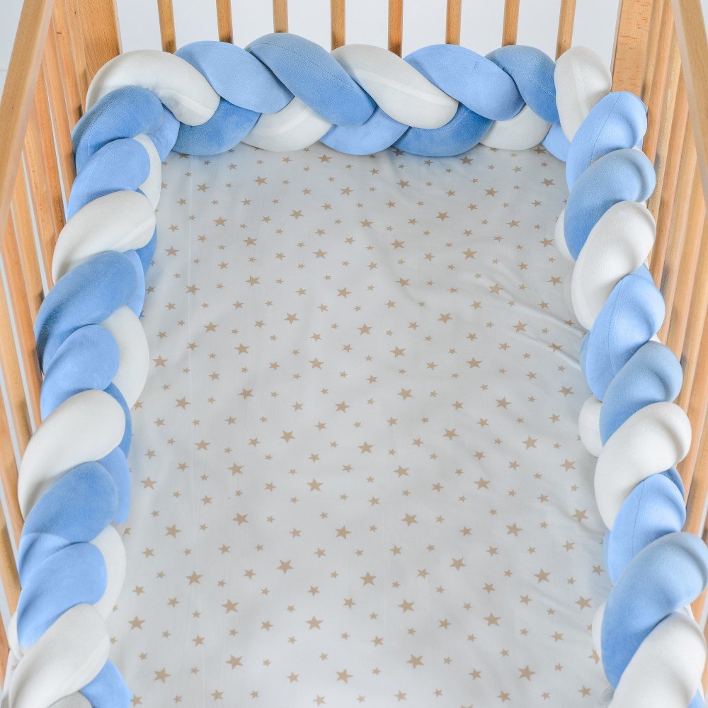CANGAROO Protectie laterala bumper impletit Braidy BlueWhite