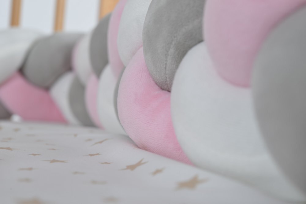 CANGAROO Protectie laterala bumper impletit Braidy Pink