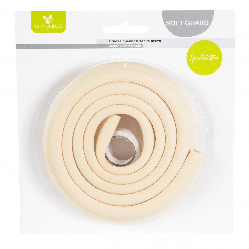 CANGAROO Rola protectie multifunctionala pentru margini si muchii Soft Guard Bej din spuma autoadeziva 2mutilizare pe blaturi mese dulapuri scari mobilier